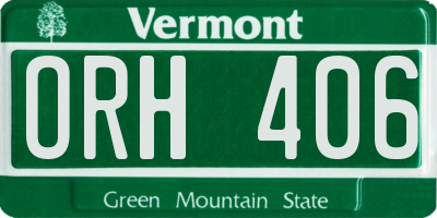 VT license plate ORH406