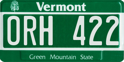VT license plate ORH422