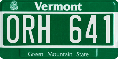 VT license plate ORH641