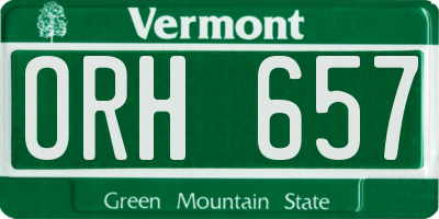 VT license plate ORH657
