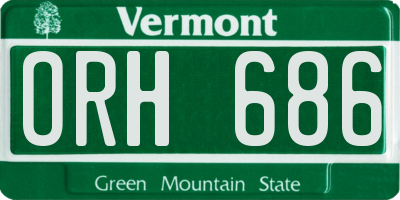 VT license plate ORH686