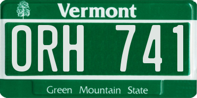 VT license plate ORH741