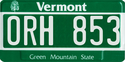 VT license plate ORH853