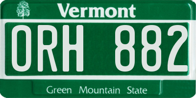 VT license plate ORH882