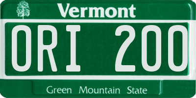 VT license plate ORI200