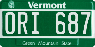 VT license plate ORI687