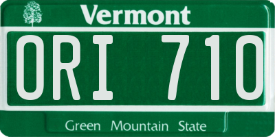 VT license plate ORI710