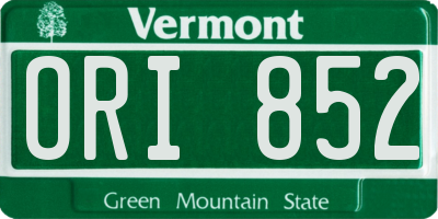 VT license plate ORI852