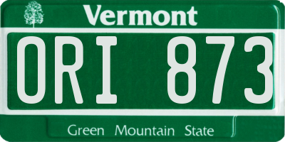 VT license plate ORI873