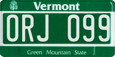 VT license plate ORJ099
