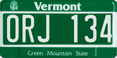 VT license plate ORJ134