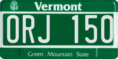 VT license plate ORJ150