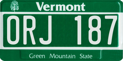 VT license plate ORJ187