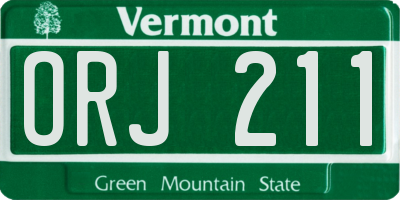 VT license plate ORJ211