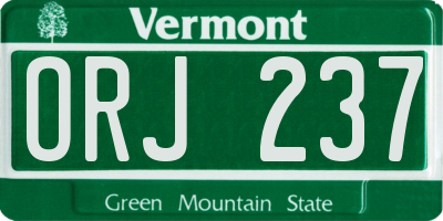 VT license plate ORJ237