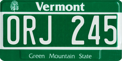VT license plate ORJ245