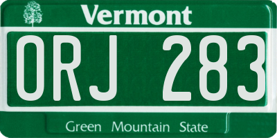 VT license plate ORJ283