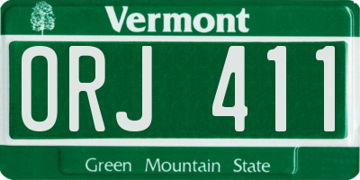 VT license plate ORJ411