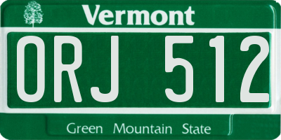 VT license plate ORJ512