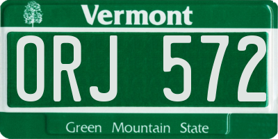 VT license plate ORJ572