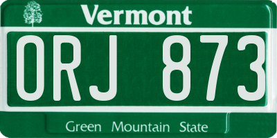 VT license plate ORJ873