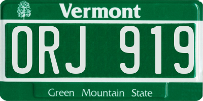 VT license plate ORJ919