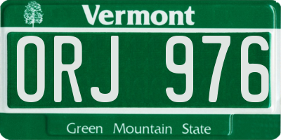 VT license plate ORJ976