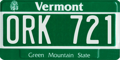 VT license plate ORK721