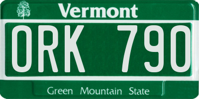 VT license plate ORK790
