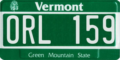 VT license plate ORL159