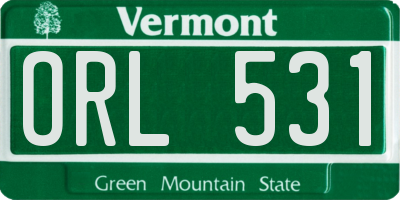 VT license plate ORL531