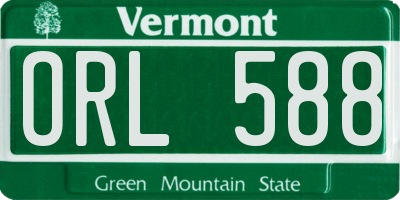 VT license plate ORL588