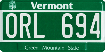 VT license plate ORL694