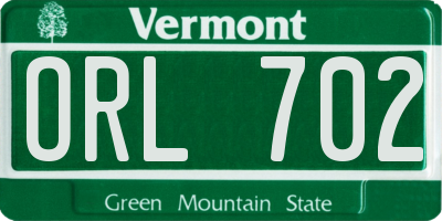 VT license plate ORL702