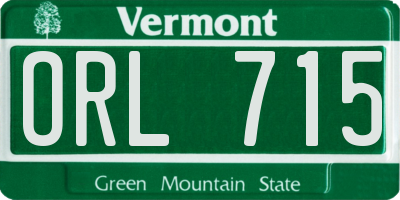 VT license plate ORL715