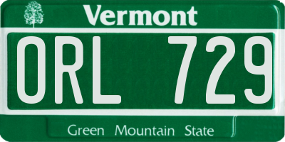 VT license plate ORL729