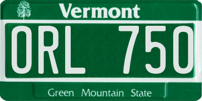 VT license plate ORL750