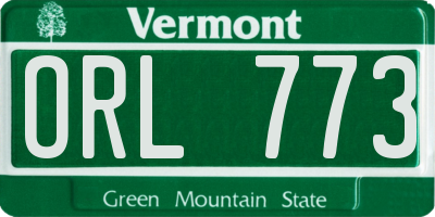 VT license plate ORL773