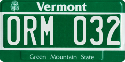 VT license plate ORM032