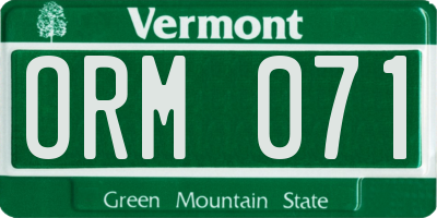 VT license plate ORM071