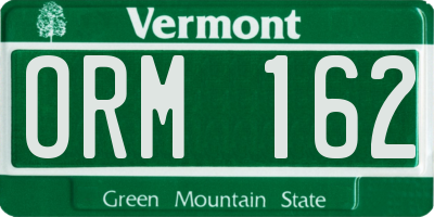 VT license plate ORM162