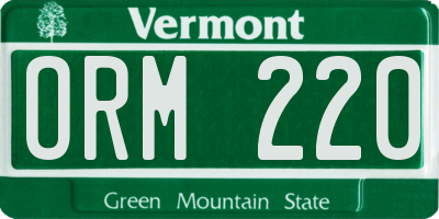 VT license plate ORM220