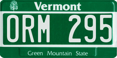 VT license plate ORM295