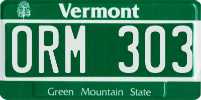 VT license plate ORM303