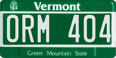 VT license plate ORM404
