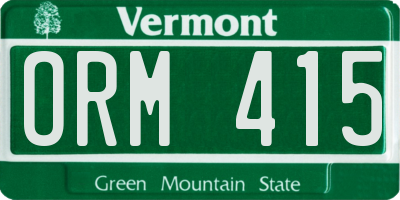 VT license plate ORM415