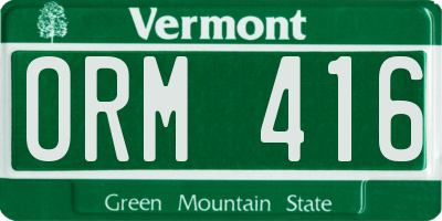 VT license plate ORM416