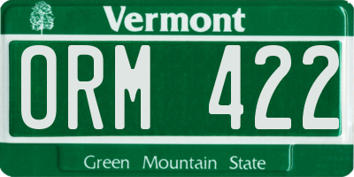 VT license plate ORM422