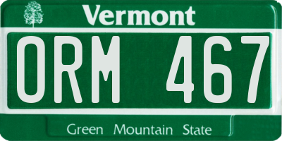 VT license plate ORM467