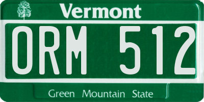 VT license plate ORM512